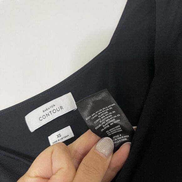 Aritzia Babaton Contour Square neck long sleeve black bodysuit size XS - Picture 6 of 7